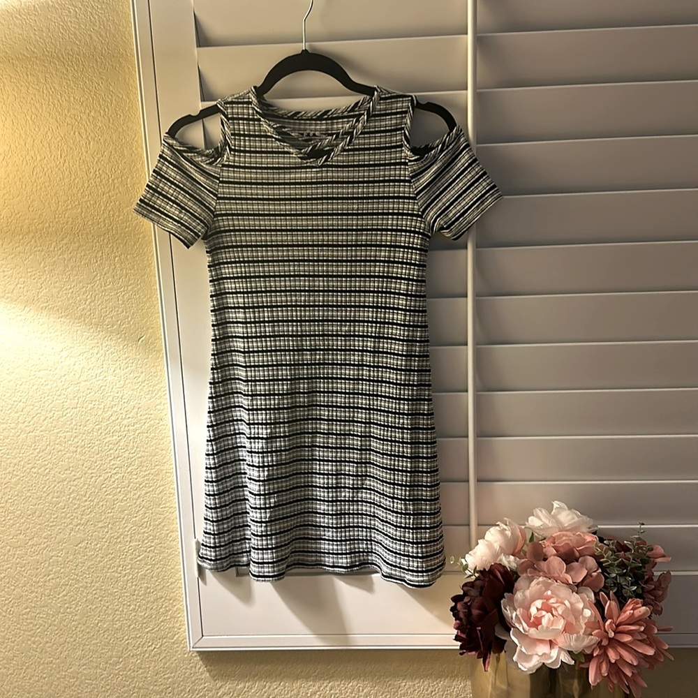 Black and white striped dress for kids